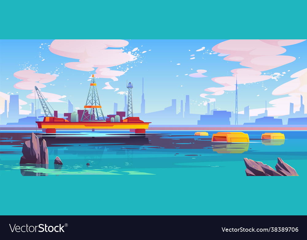 Cleaning oil in ocean robots bio-cleaners Vector Image Cleaning oil in ocean robots bio-cleaners Vector Image