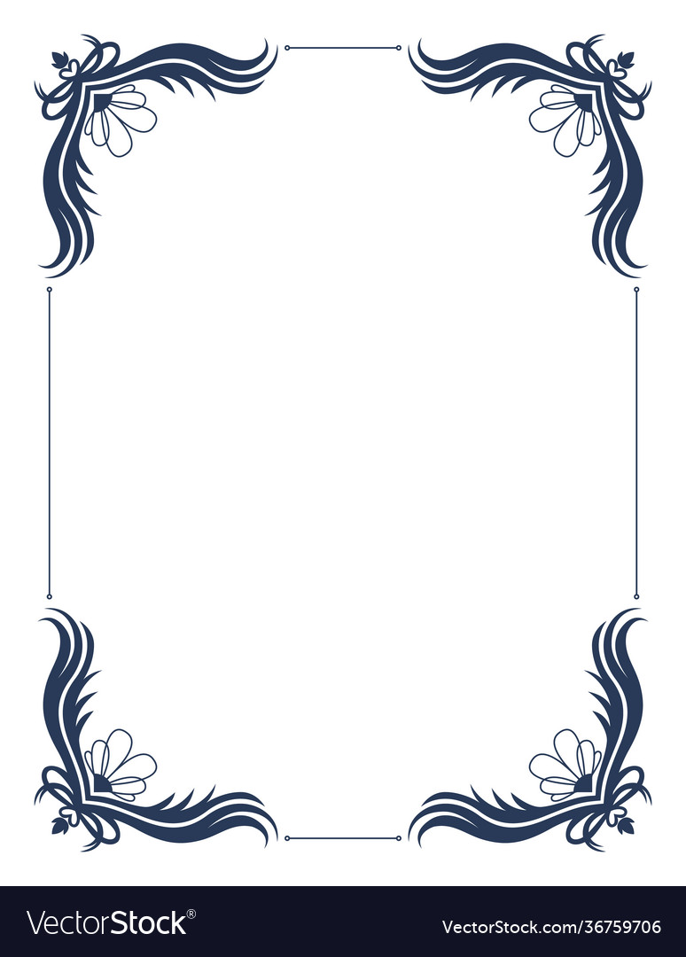 Decorative frame with swirls corners elegance Vector Image