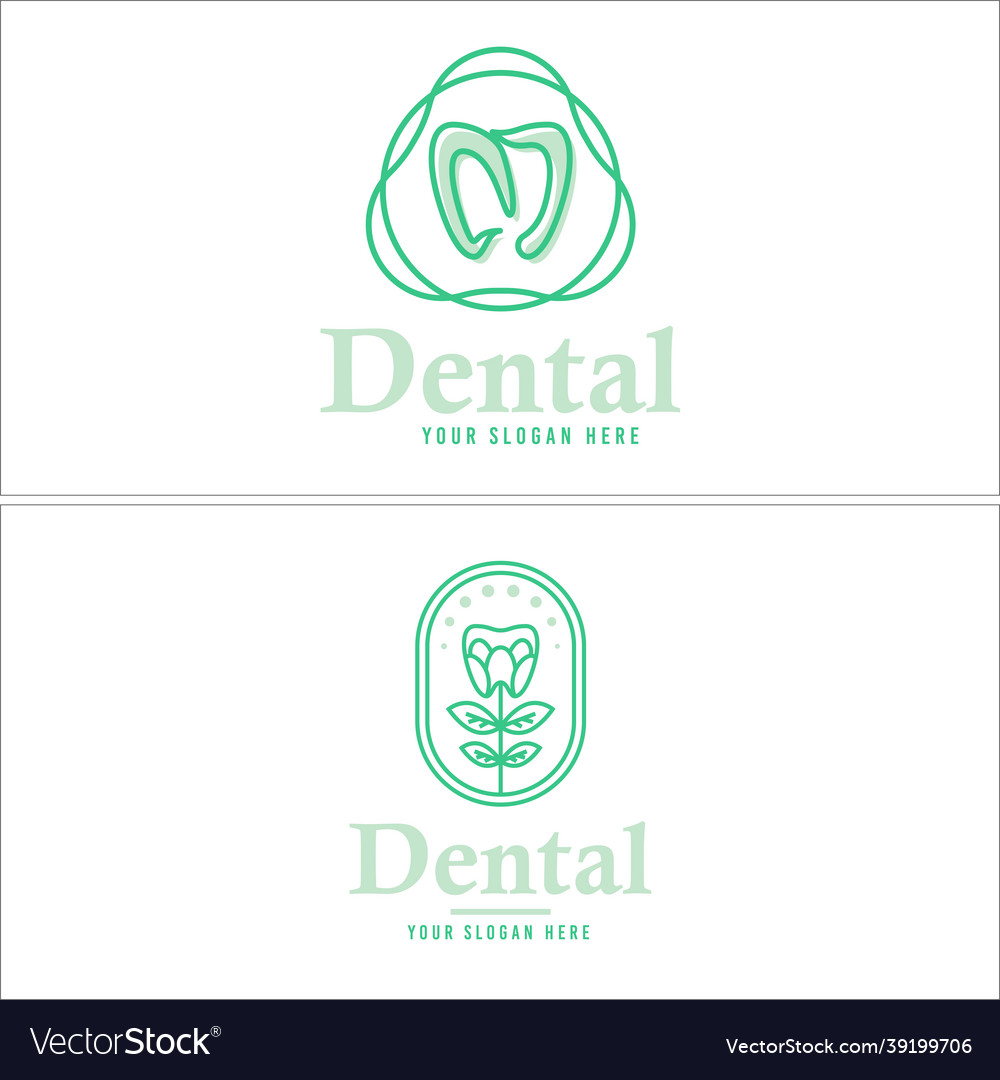 Dental clinic care tooth and leaf plant logo