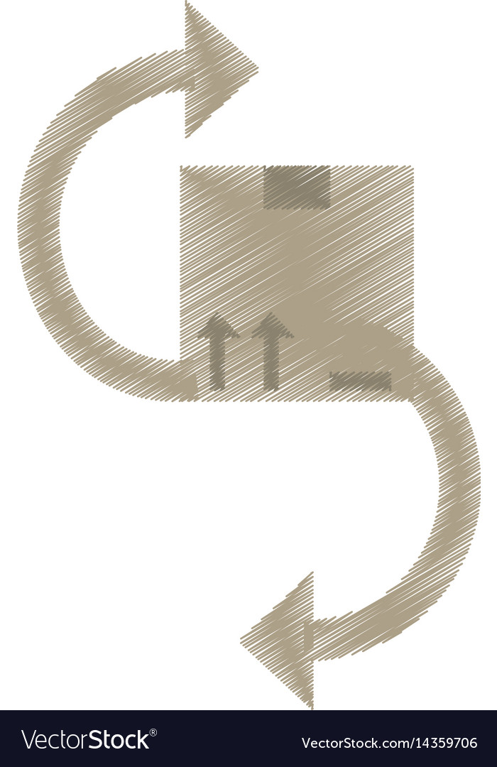 Drawing delivery box fragile icon