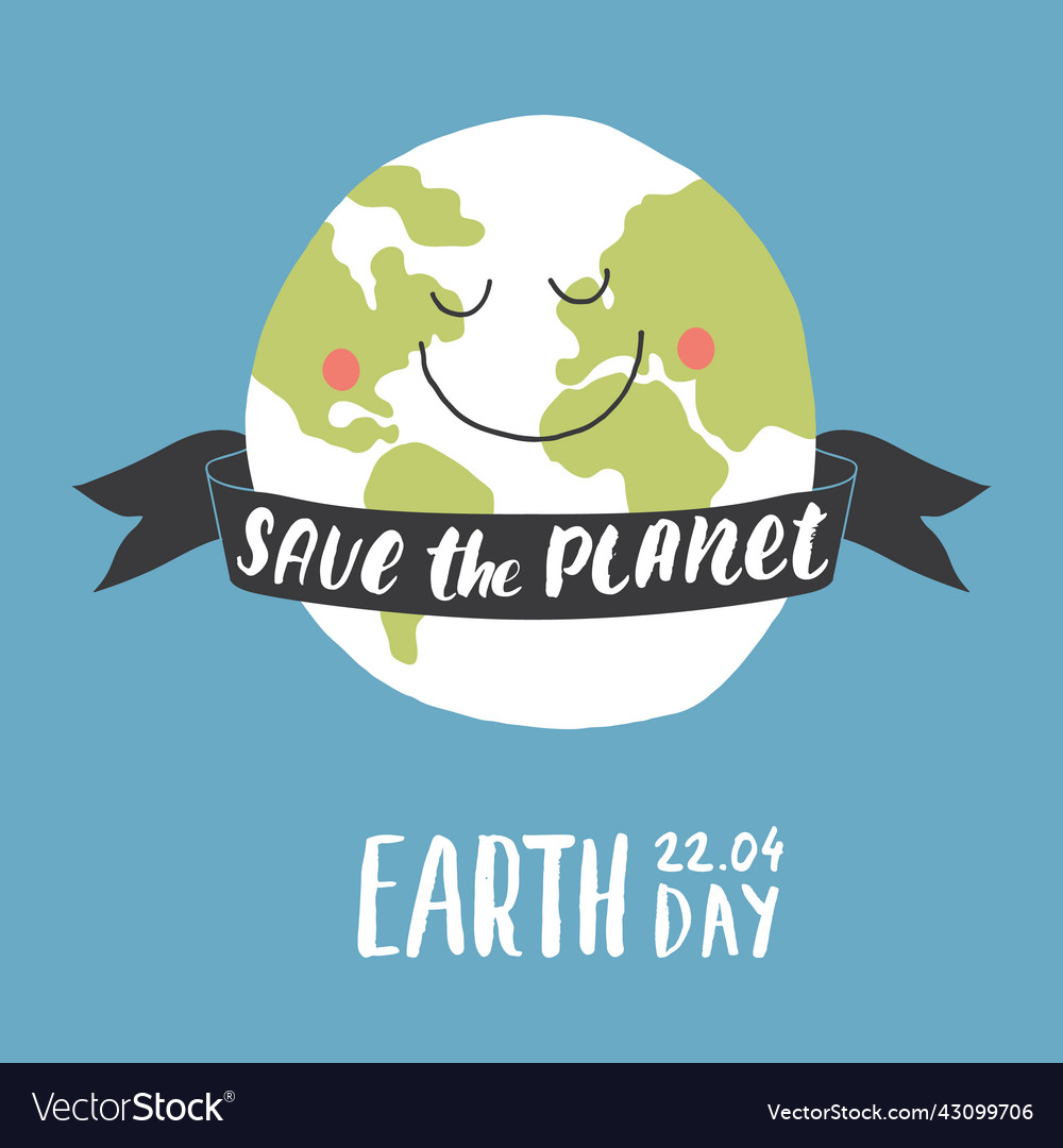 Earth day celebration greeting card happy Vector Image