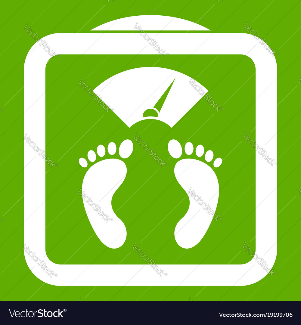 Floor scales icon green Royalty Free Vector Image