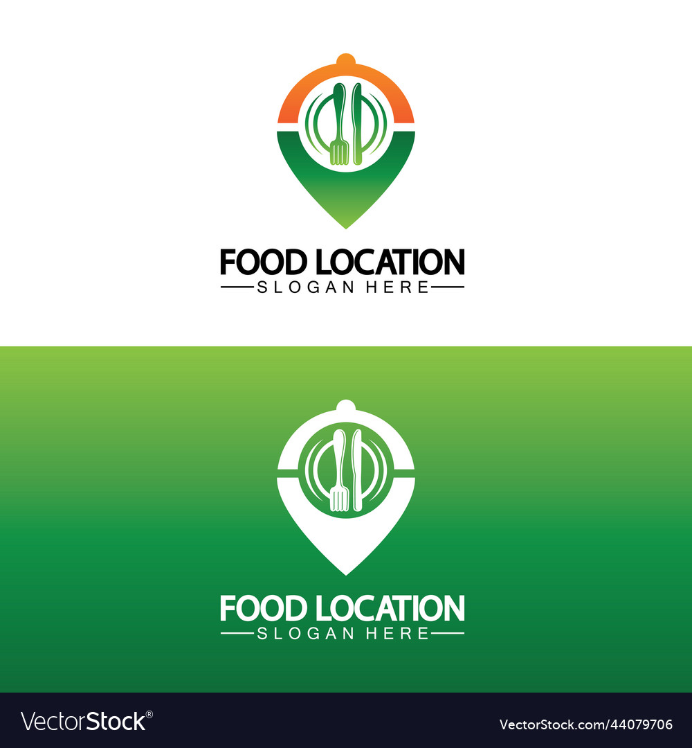 Food location logo design template Royalty Free Vector Image