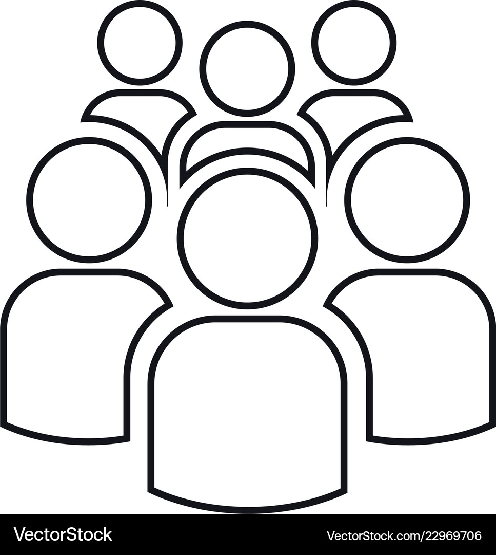 Group of Six People Icon Royalty Free Vector Image