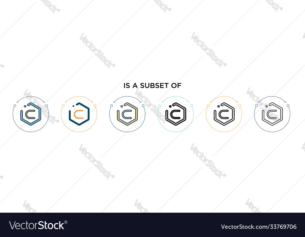 Is a subset symbol icon in filled thin line