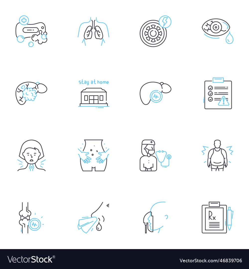 Malware prevention linear icons set firewall vector image Malware prevention linear icons set firewall