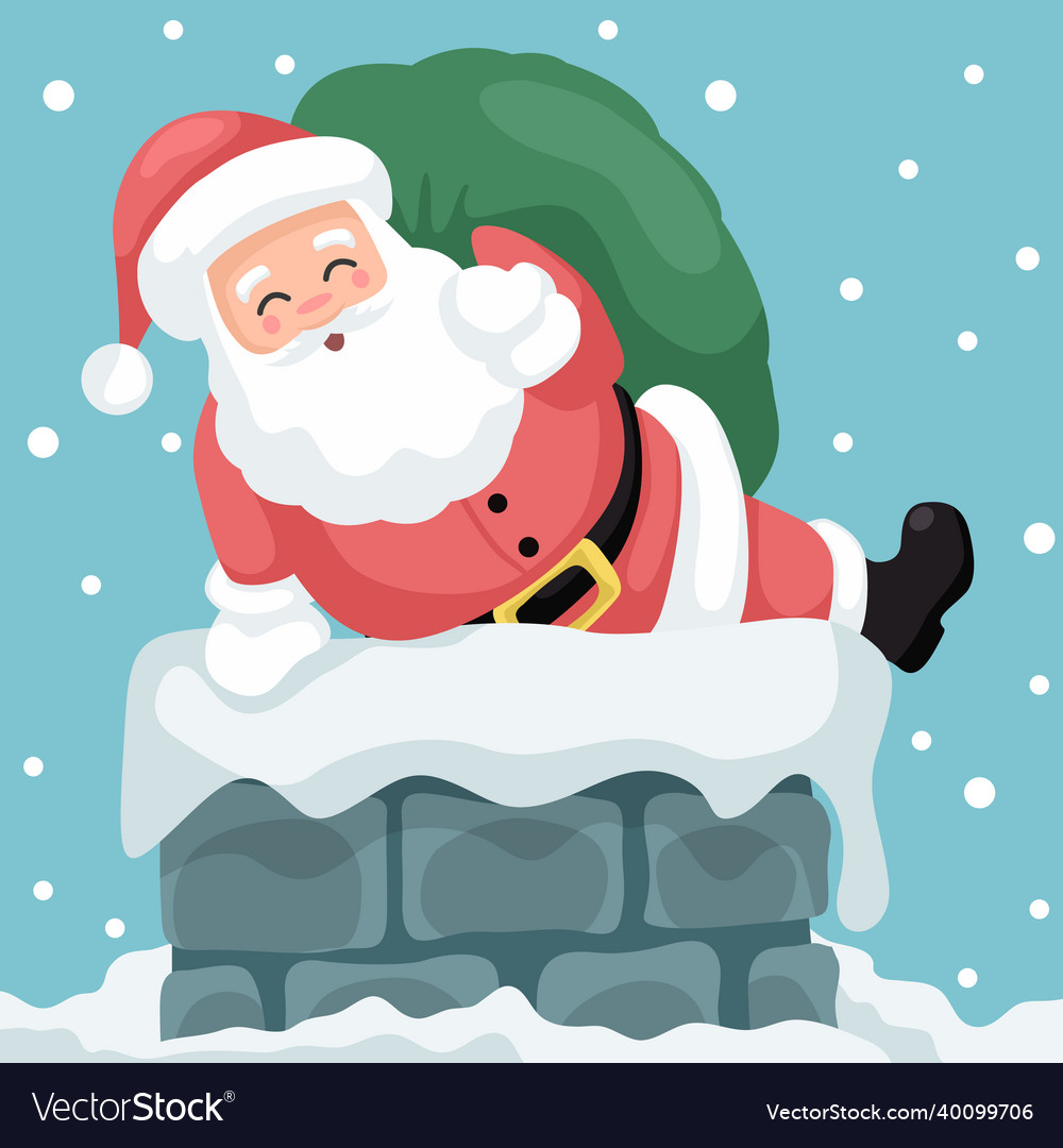 Merry christmas card design of santa claus