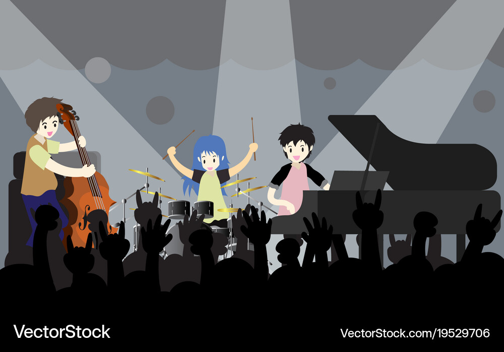 Musicians jazz band on stage Royalty Free Vector Image