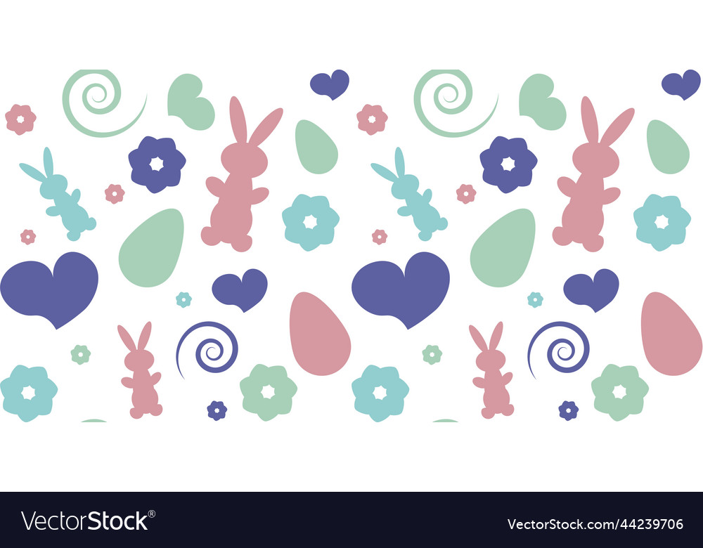 Seamless pattern with heart and easter elements vector image Seamless pattern with heart and easter elements