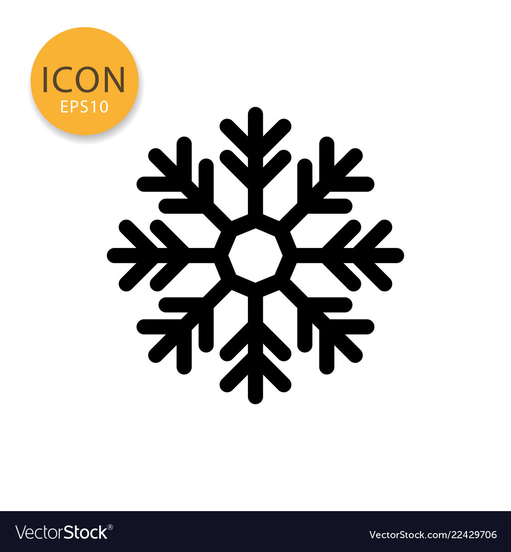 Snowflake icon isolated flat style
