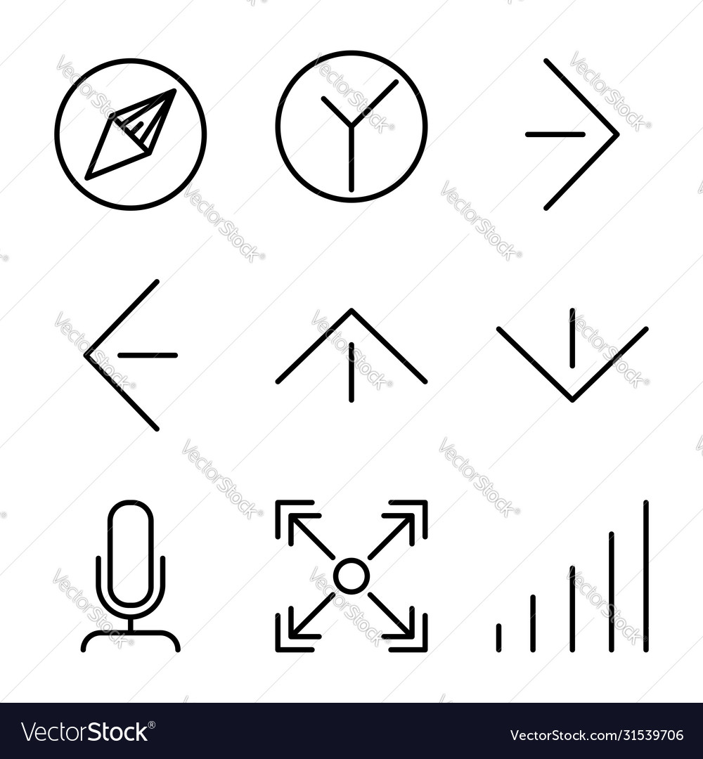 User interface outline icon set include vector image User interface outline icon set include