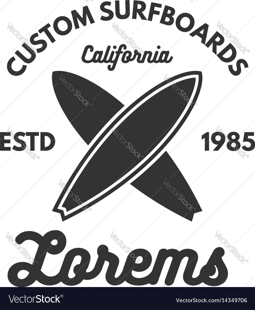 Vintage surfing tee design retro t-shirt graphics Vector Image