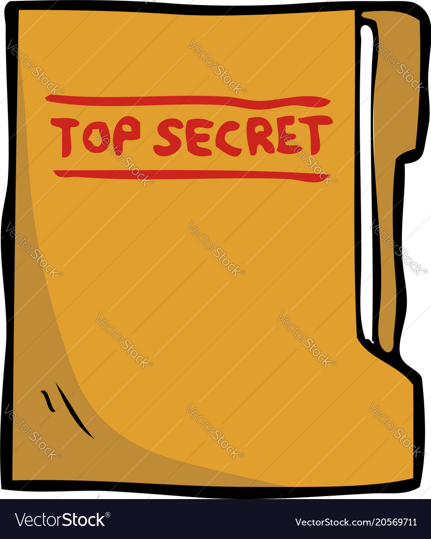 Cartoon Doodle Secret Folder Royalty Free Vector Image