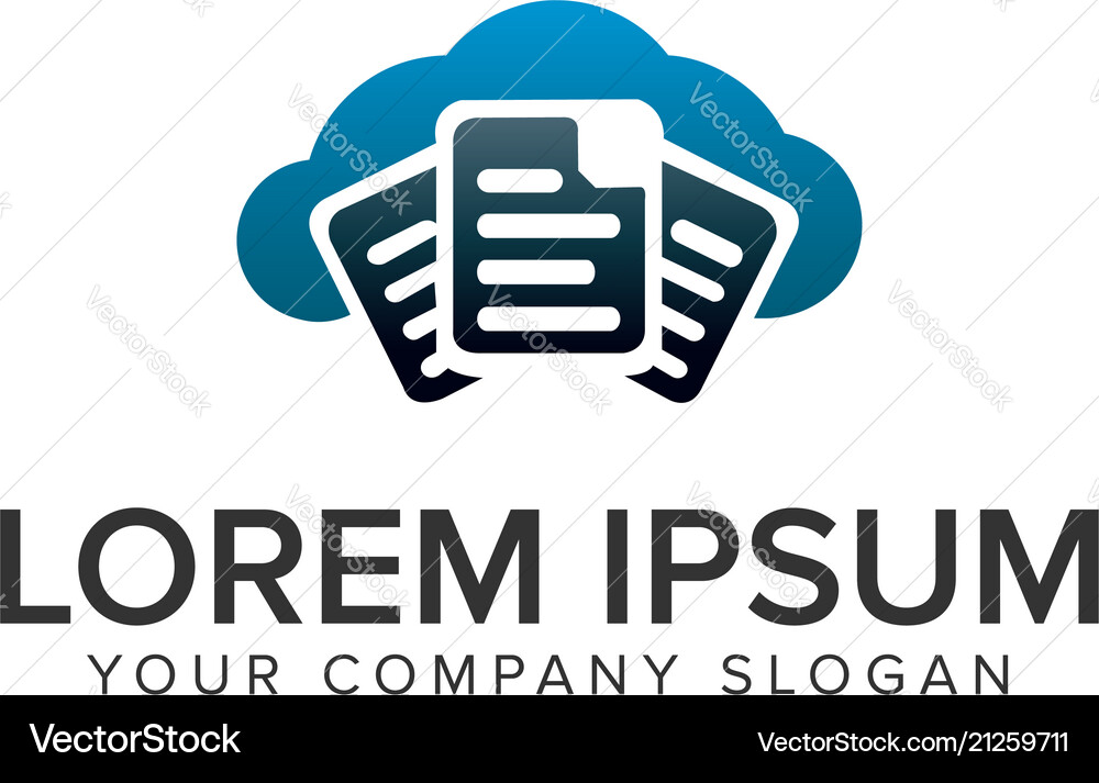 Document cloud logo design concept template fully Vector Image