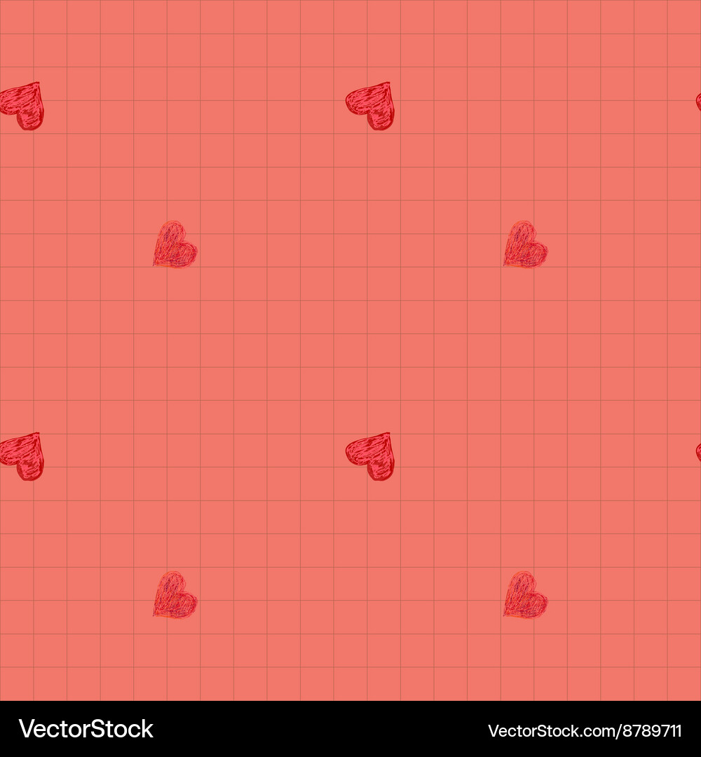 Doodle seamless pattern with hearts Royalty Free Vector