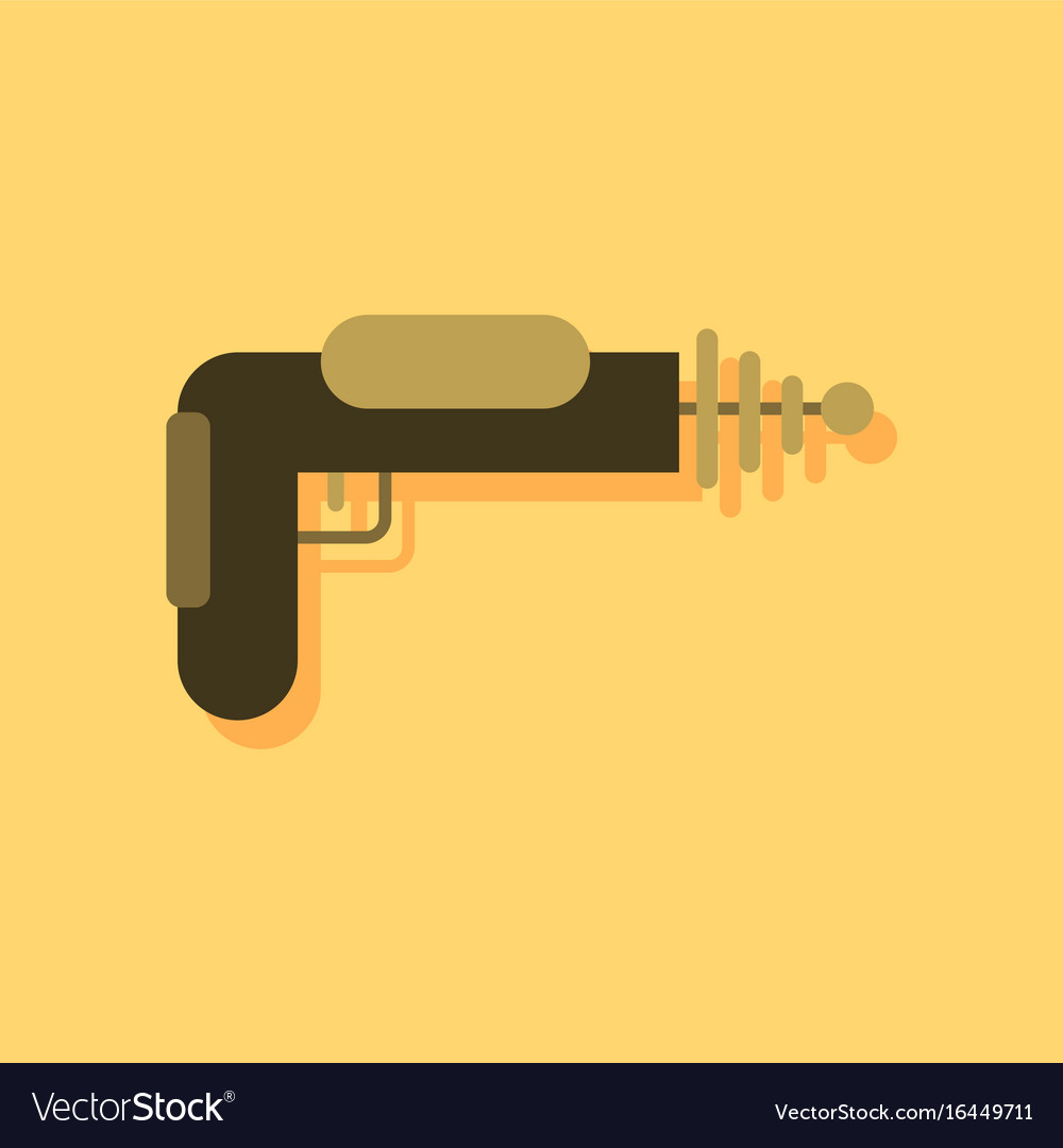 Flat icon design collection toy gun in sticker