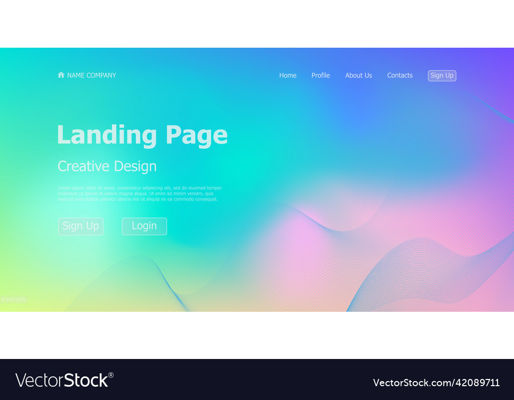 Gradient light web template landing page digital