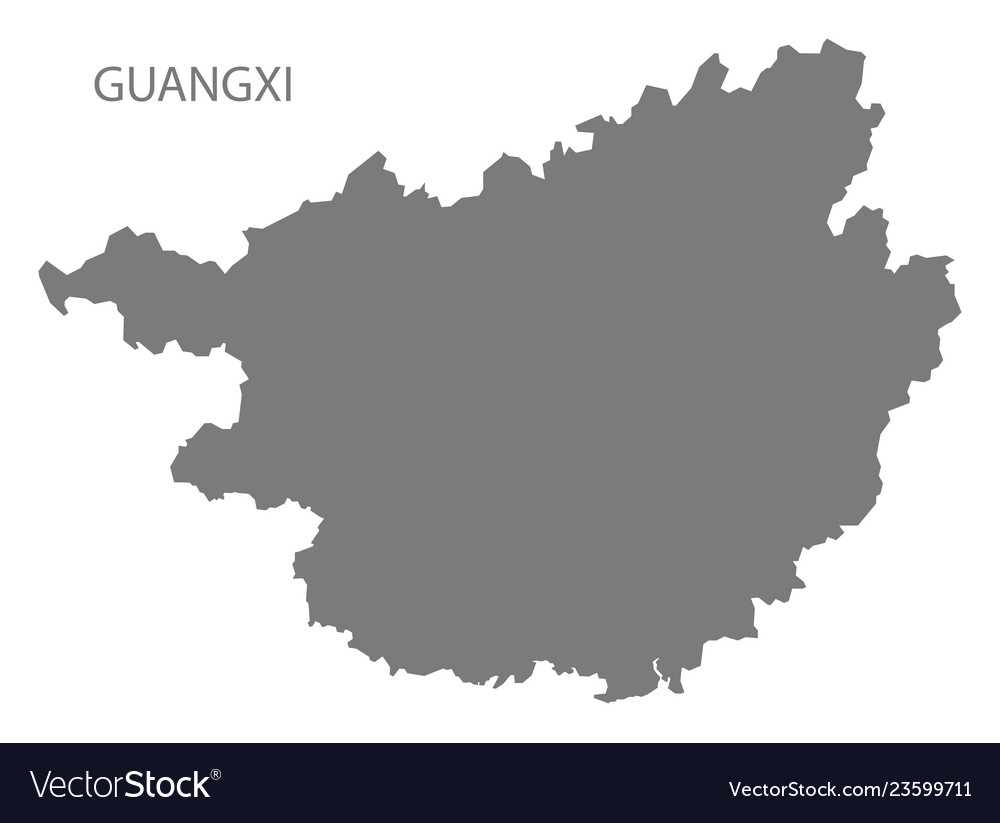 Guangxi china map grey