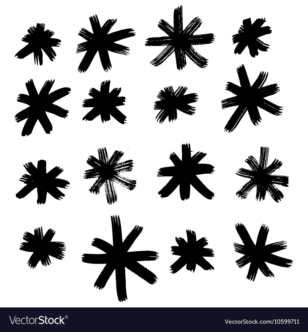 Handpainted ink with brush Royalty Free Vector Image