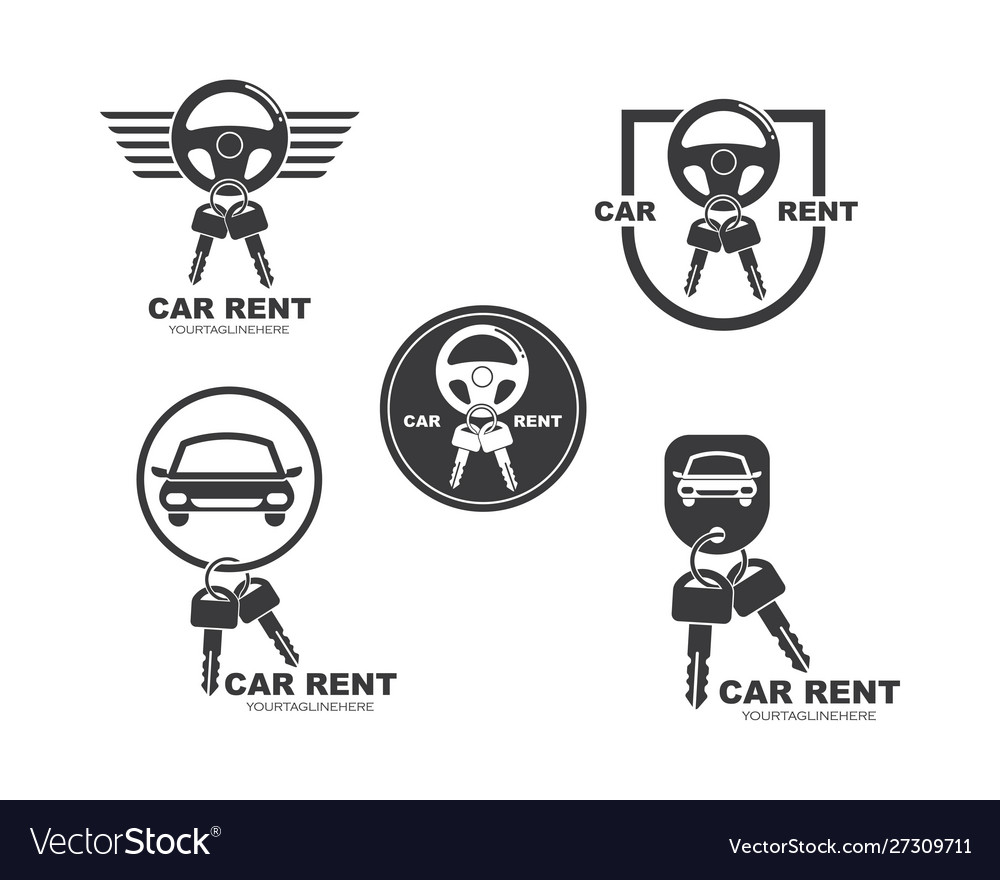 Icon and logo car rent Royalty Free Vector Image