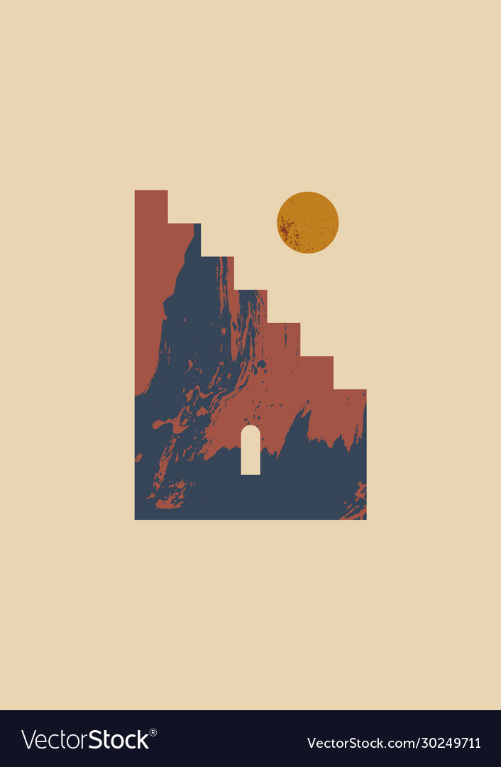 Minimalist Moon Landscape Print