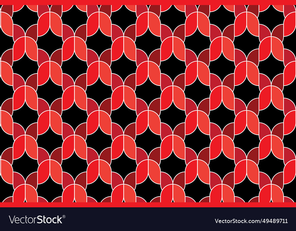 Red weaving pattern on black background vector image Red weaving pattern on black background