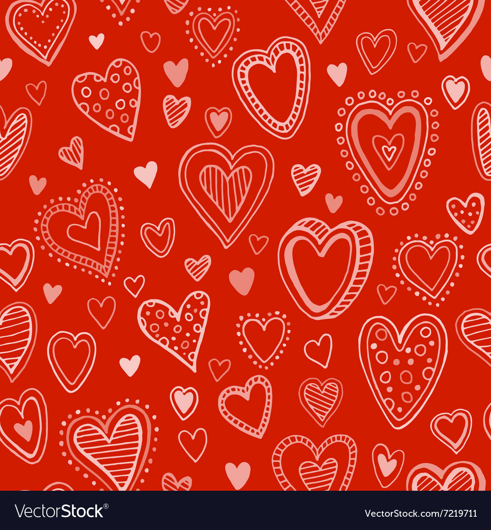 Seamless pattern with valentine hearts Royalty Free Vector