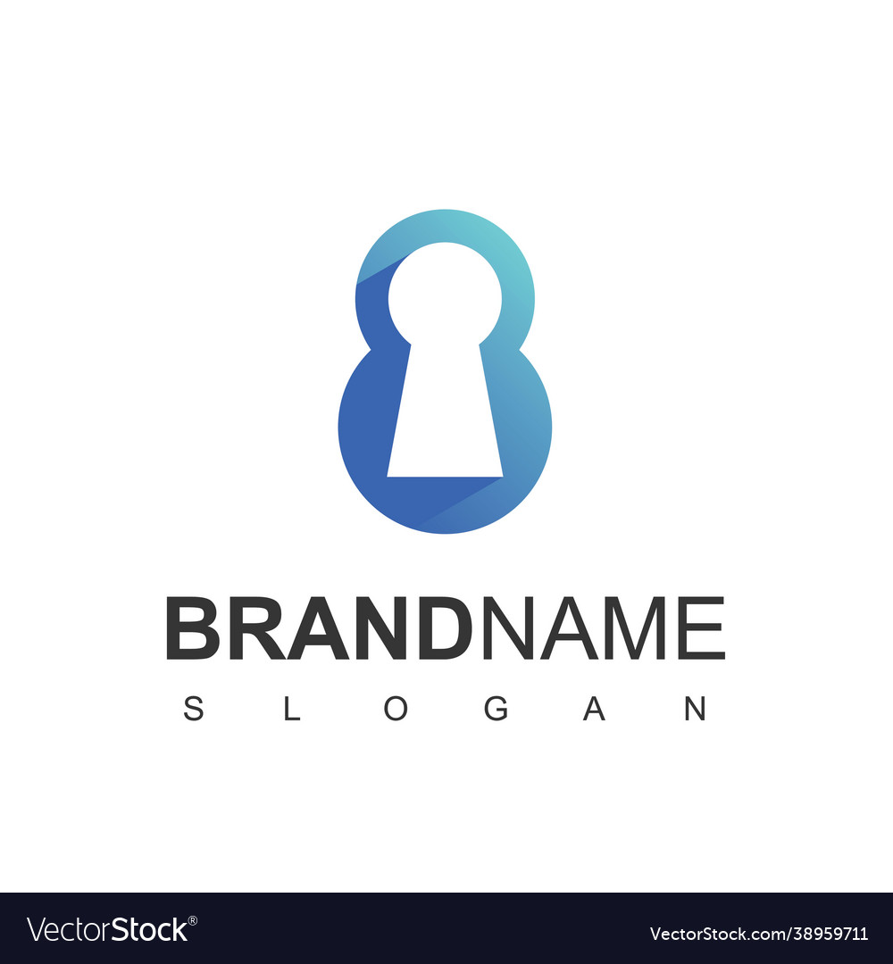 Secure logo with 8 initial number