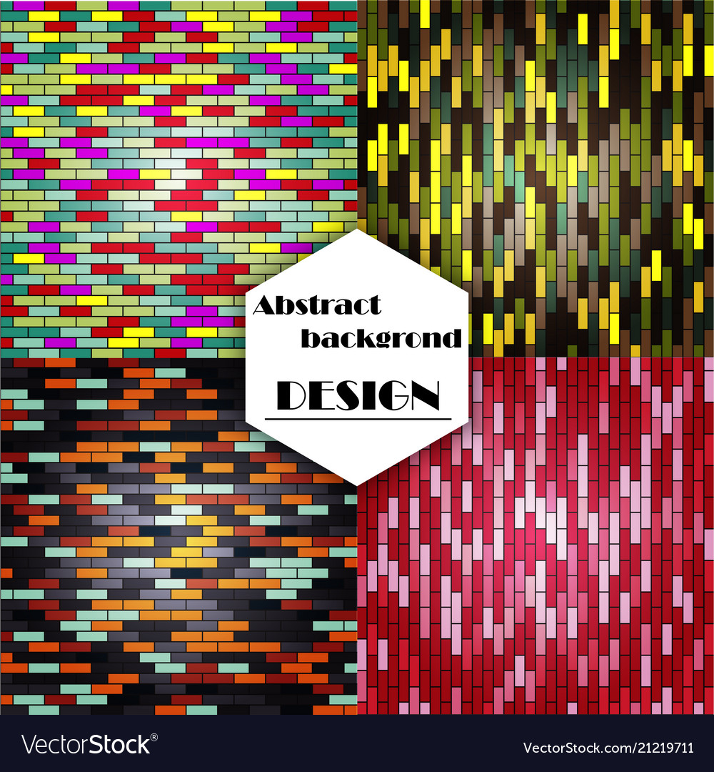 Set of abstract triangle pattern background vector image Set of abstract triangle pattern background
