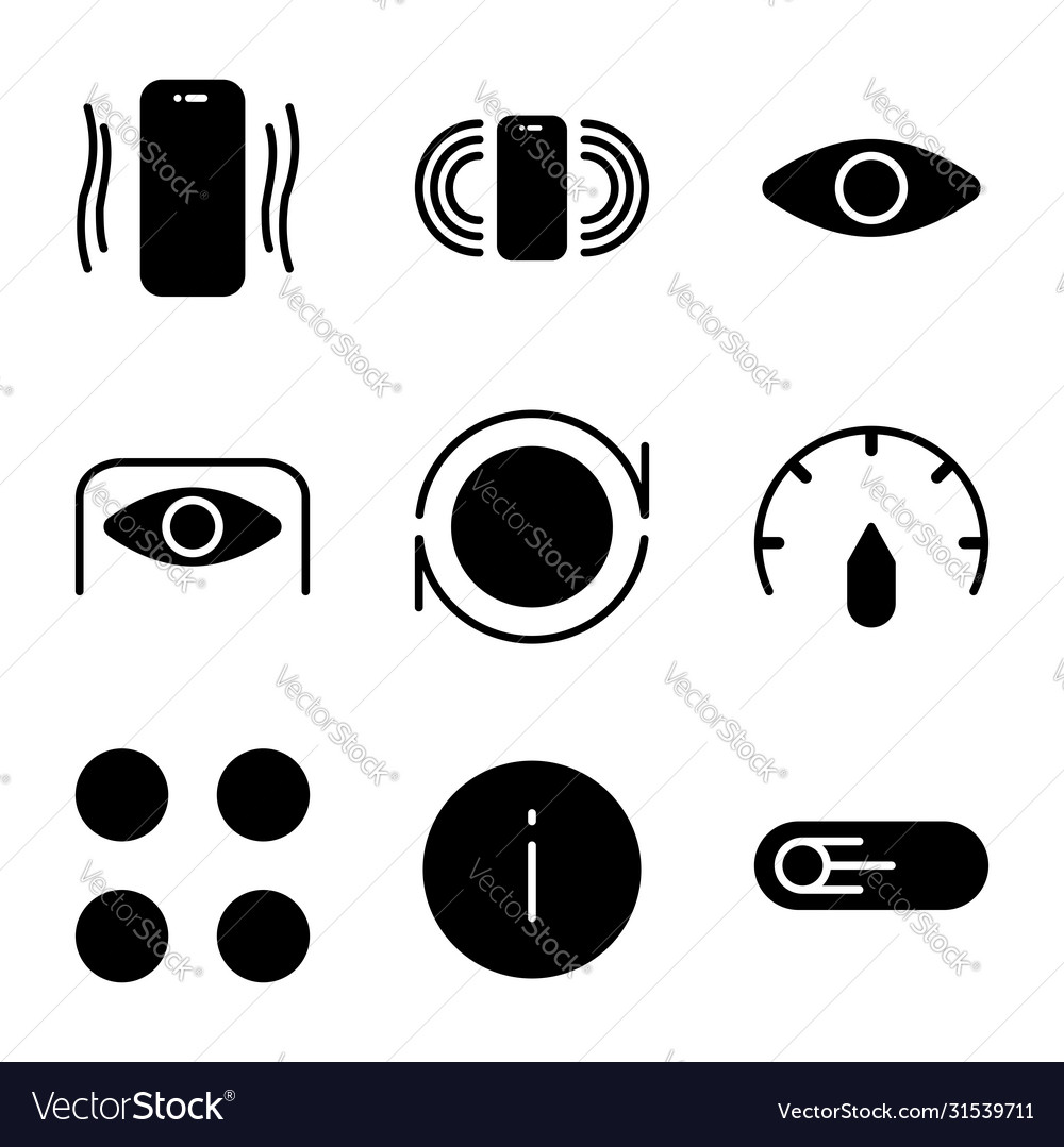 User interface outline icon set include vector image User interface outline icon set include