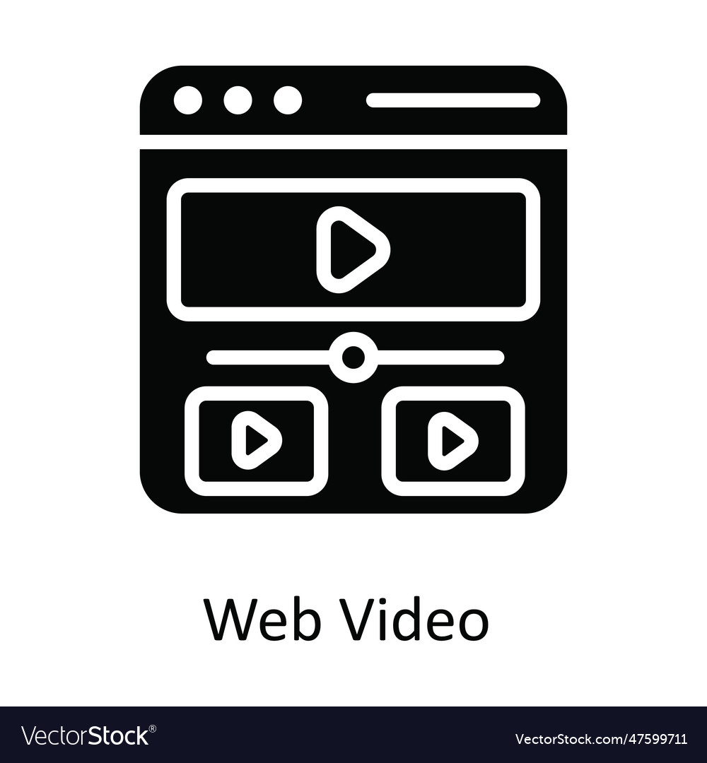 Web video solid icon design