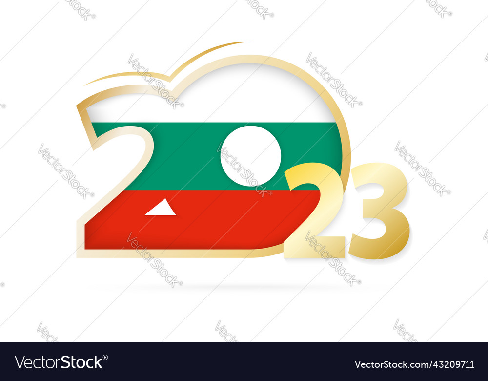 Year 2023 with bulgaria flag pattern Royalty Free Vector