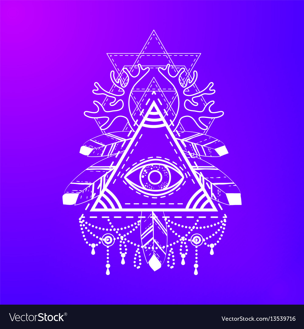 All-seeing eye pyramid symbol Royalty Free Vector Image