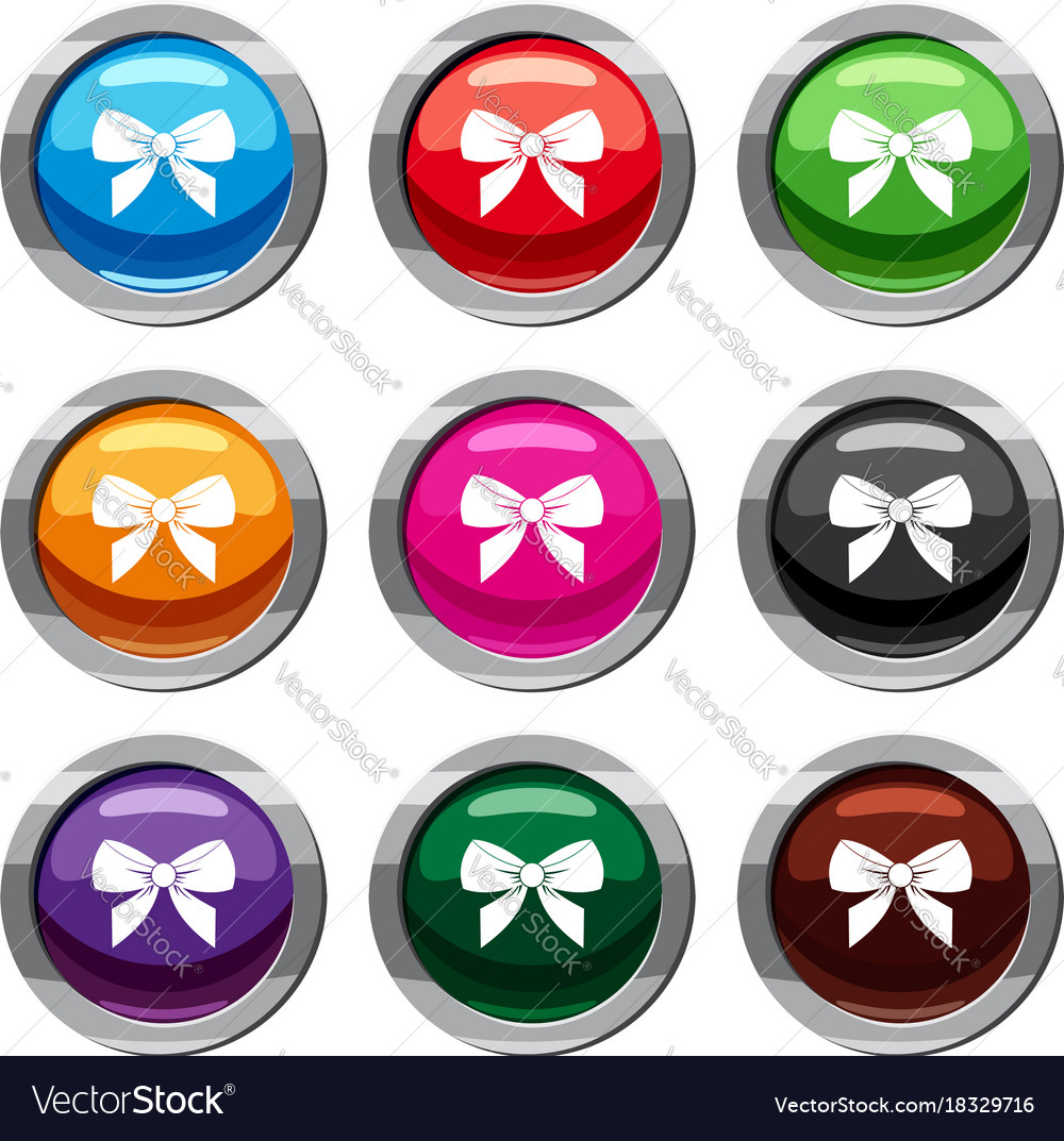 Bow Set 9 Collection Royalty Free Vector Image