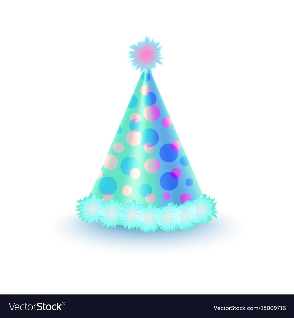 Bright festive cap with purple and blue circles