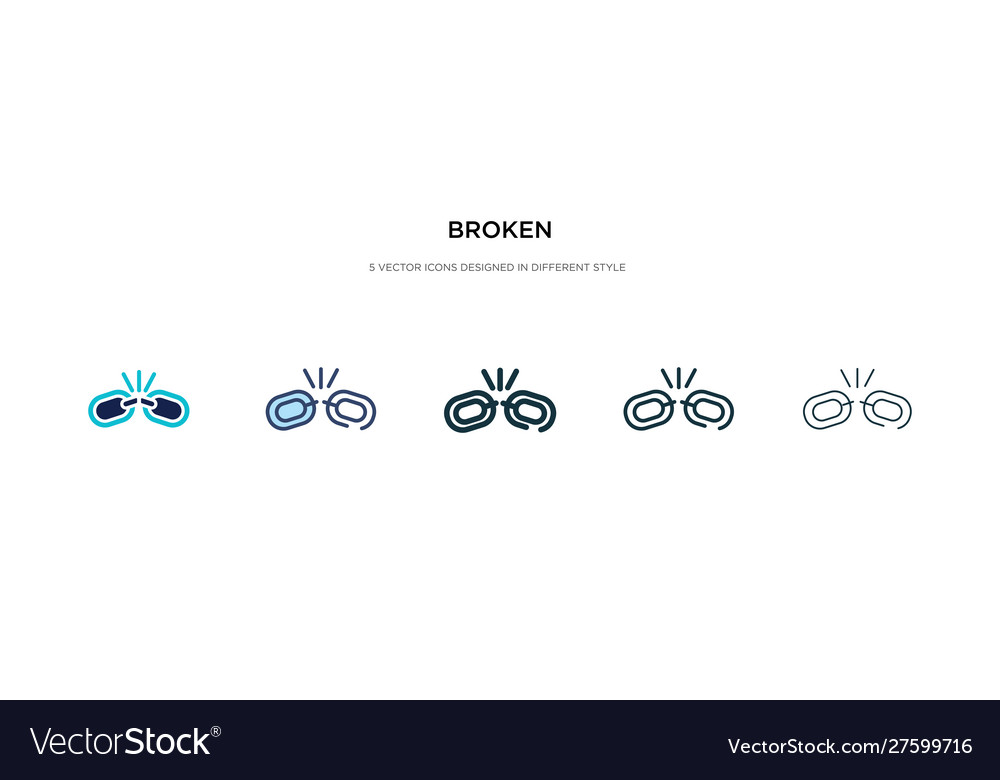 Broken Icon Set - Multiple Styles