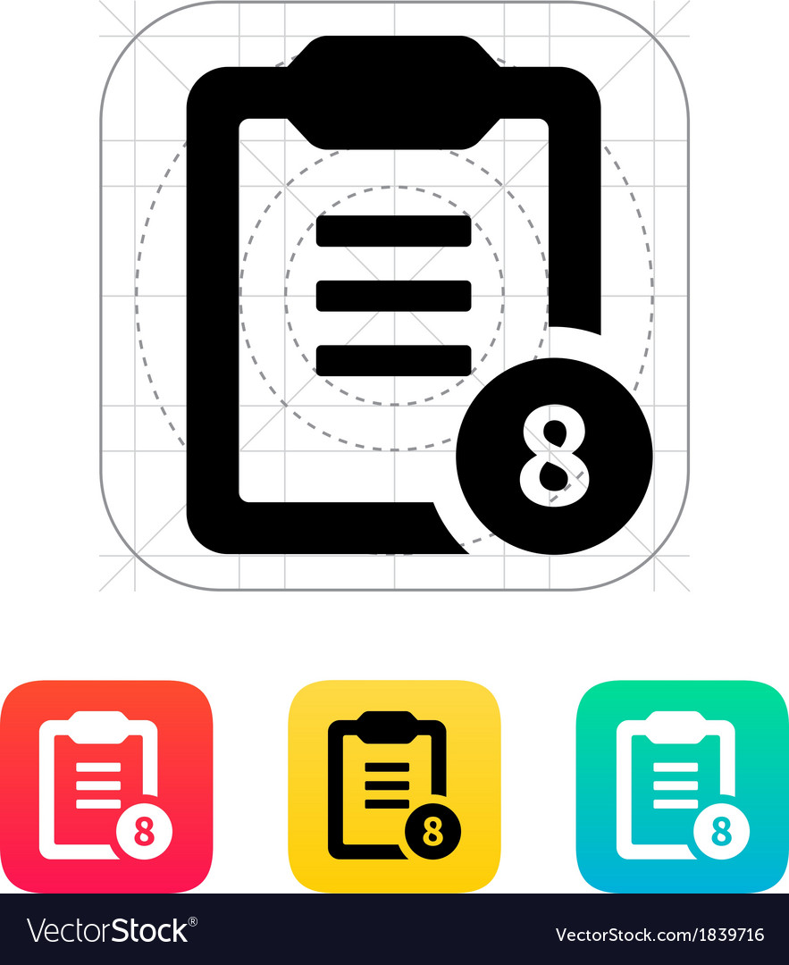 Clipboard with numbers icon