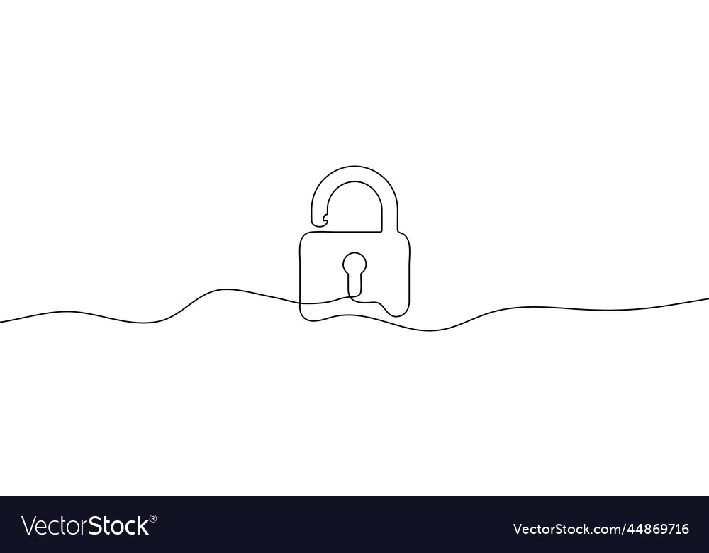 Continuous Line Lock Icon