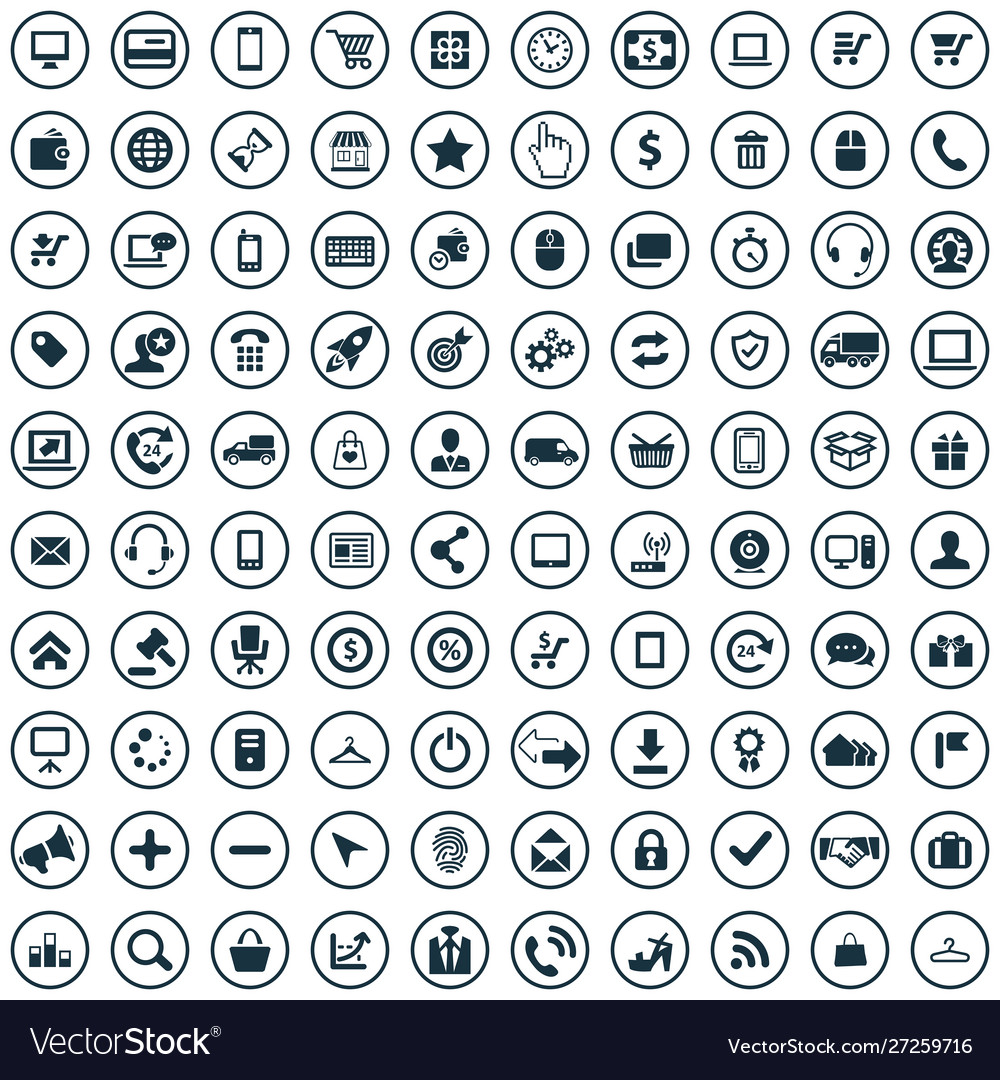 E-commerce 100 icons universal set for web and ui
