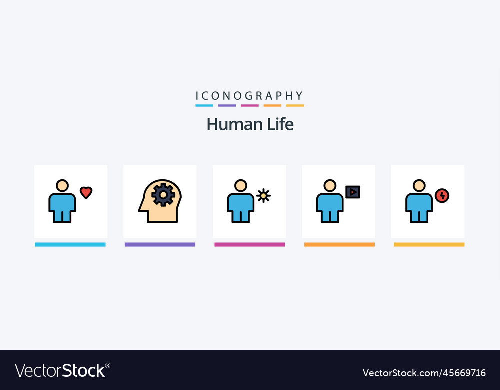 Human line filled 5 icon pack including love