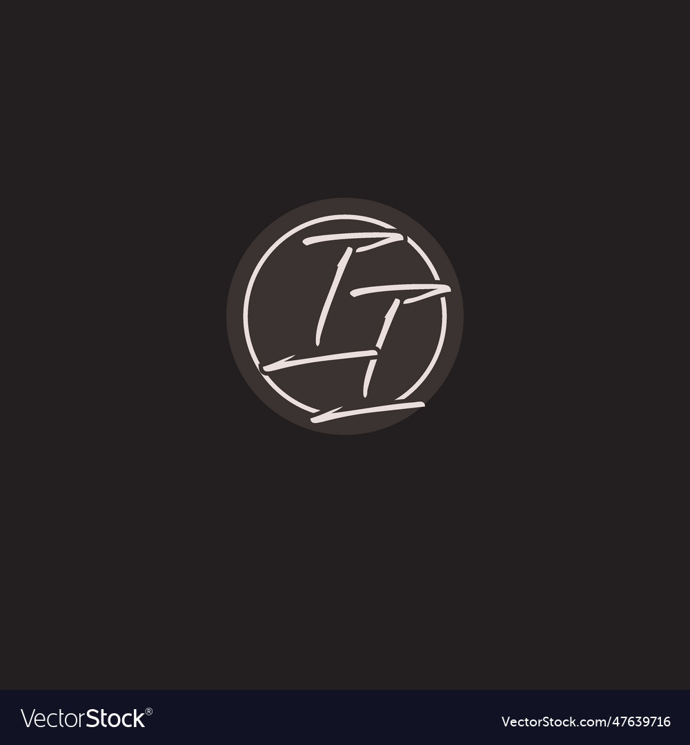 Initials ii logo monogram with simple circle line Vector Image Initials ii logo monogram with simple circle line