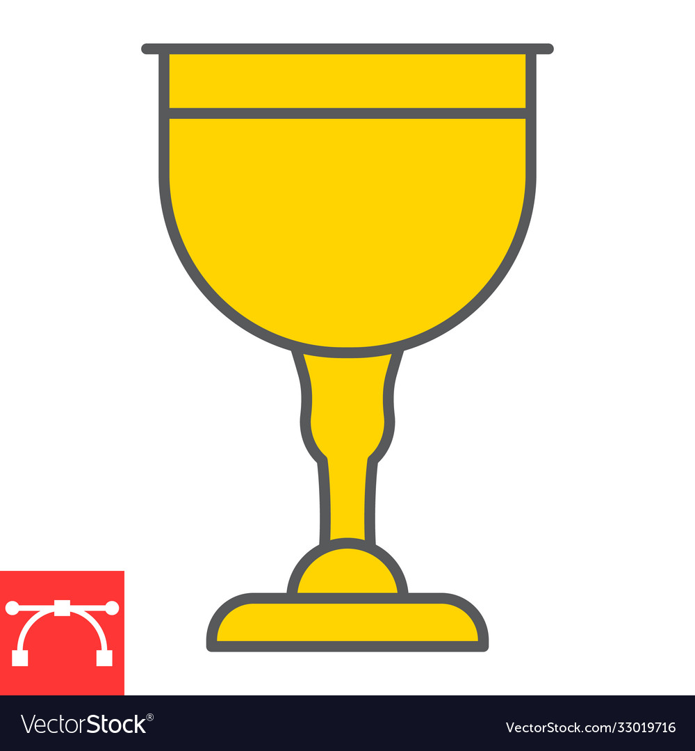 Jewish goblet color line icon rosh hashanah Vector Image