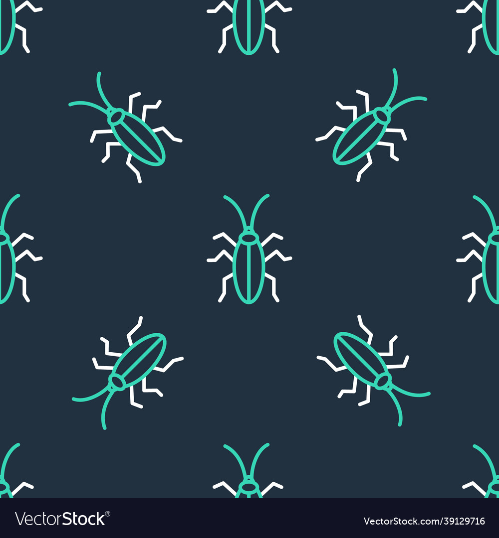 Line cockroach icon isolated seamless pattern vector image Line cockroach icon isolated seamless pattern