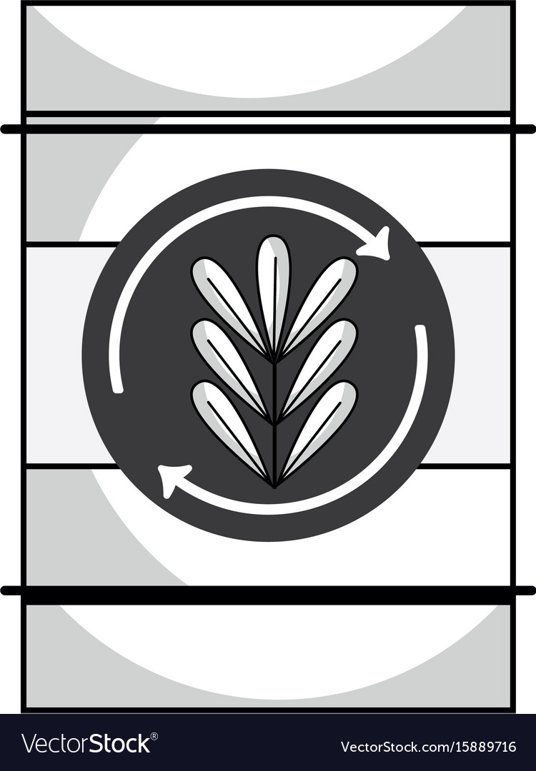 Line tank with plant symbol to environment care