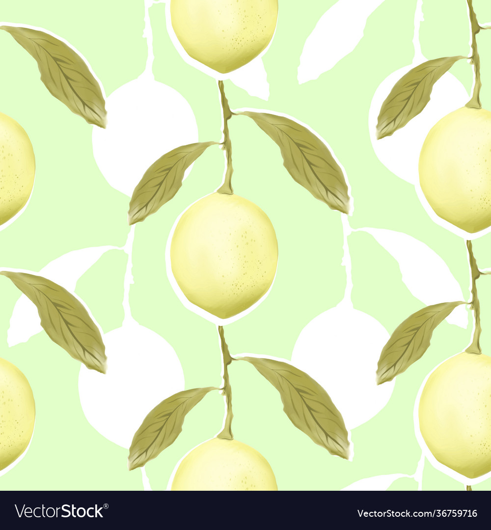 Seamless pattern with lemons