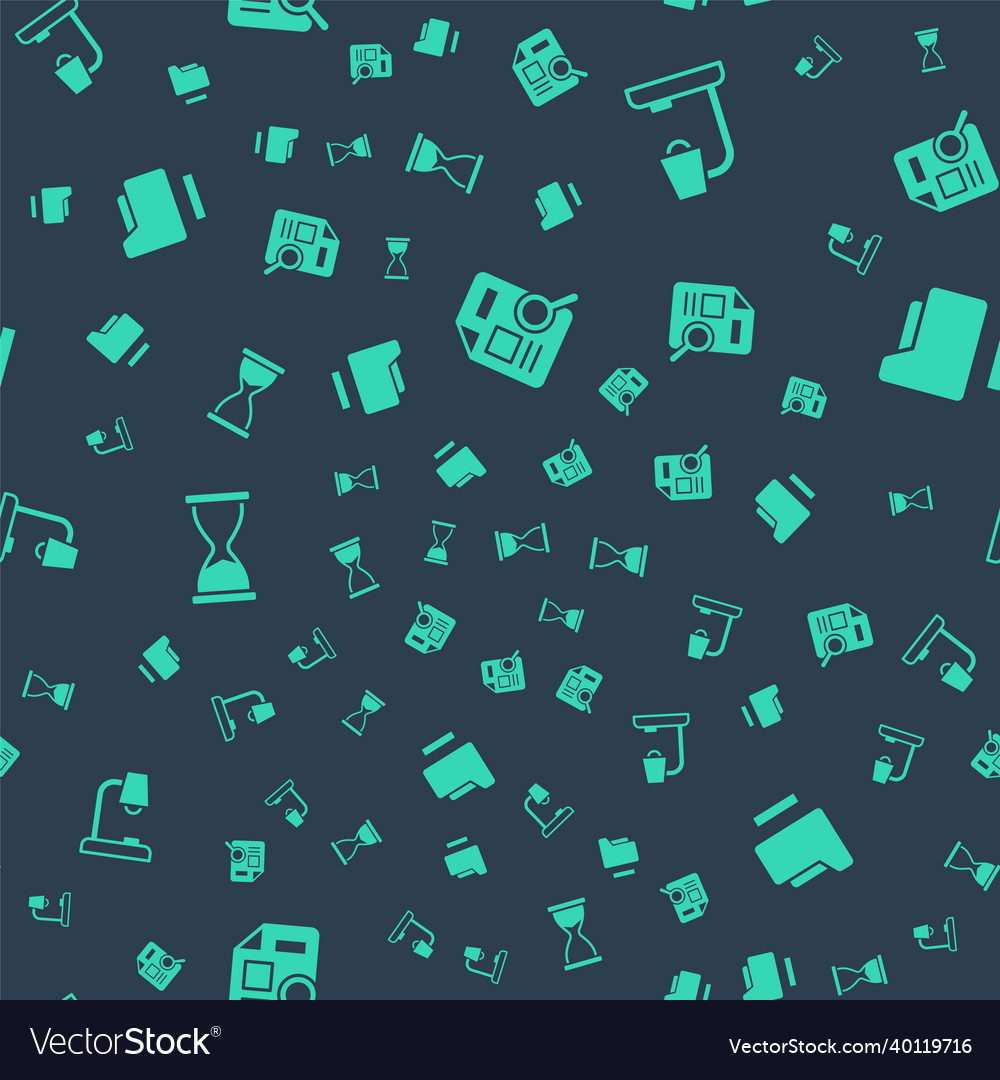 Set document with graph chart table lamp old vector image Set document with graph chart table lamp old