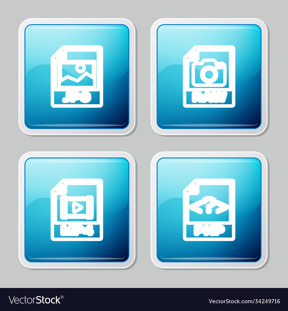 Set line jpg file document raw mp4 and php icon vector image Set line jpg file document raw mp4 and php icon
