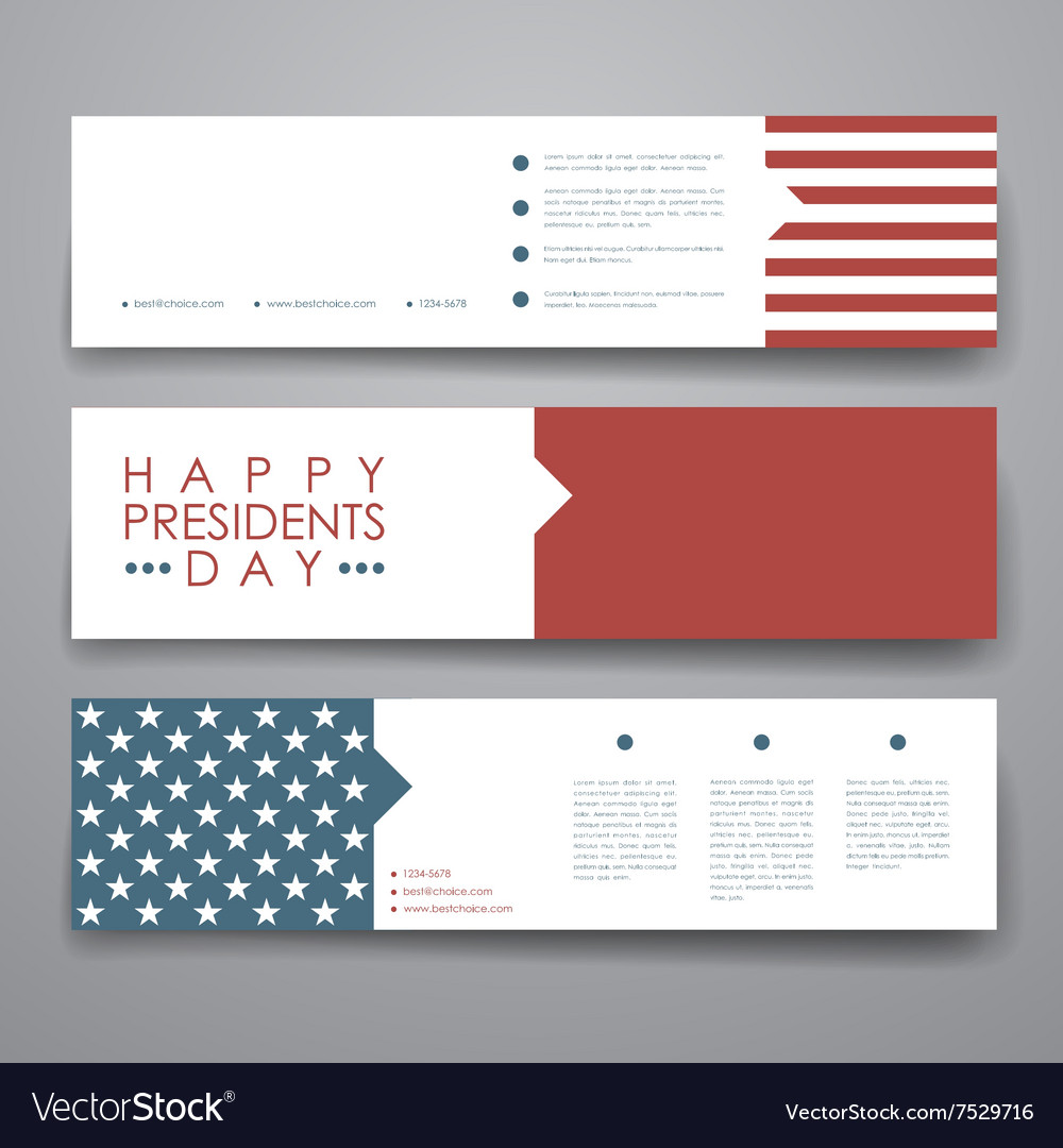 Set of modern design banner template in presidents