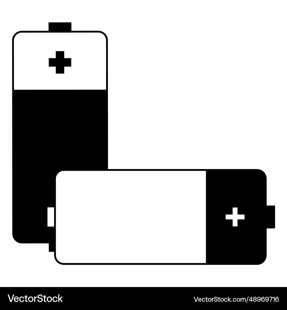 Set of two batteries Royalty Free Vector Image
