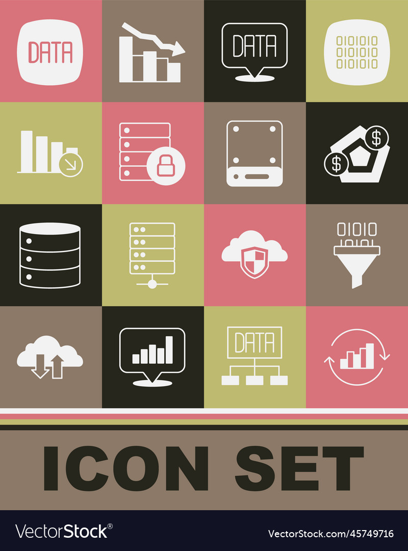 Set pie chart infographic binary code financial vector image Set pie chart infographic binary code financial